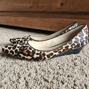 Cole Haan Leopard Print Point Toe Wedge Heels Size 8